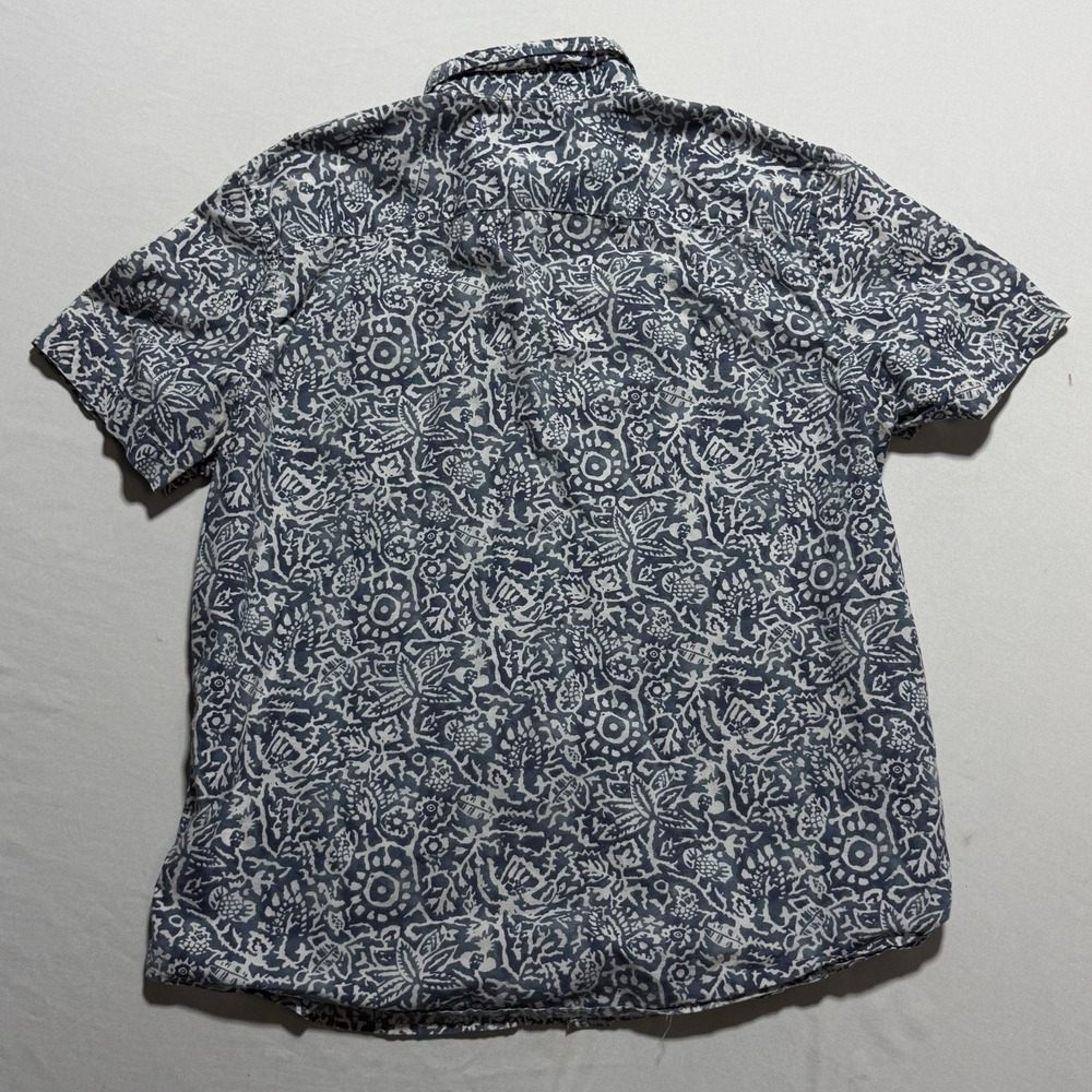 American Eagle Outfitters Short Sleeve Button Down Shirt Men's L Navy Floral - Picture 8 of 8